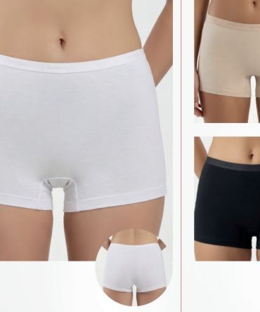 Трусы шорты женские Sevim (3шт.) 754 (белые, чёрные) вискоза